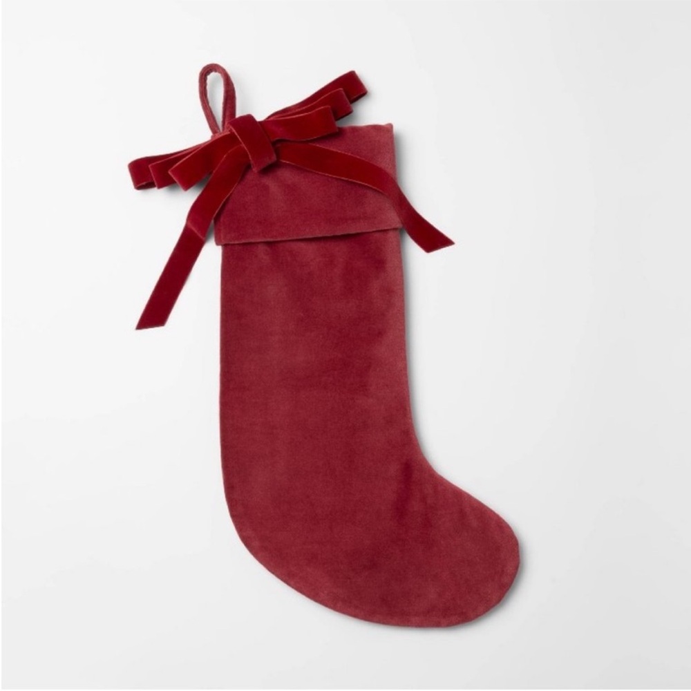 Red Velvet Bow Christmas Stocking -  Threshold™ designed with Studio McGee